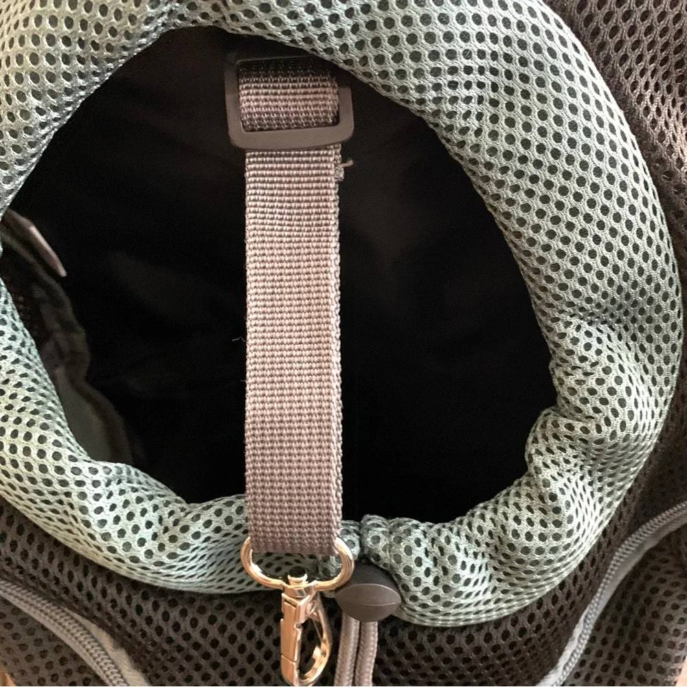 Deluxe Pet Travel Backpack - Black and Gray